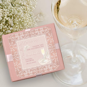 Sticker Carré Favori de mariage Pearls & Prosecco Rose Gold