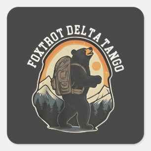 Sticker Carré FDT résister à l'ours Foxtrot Delta Tango