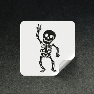 Sticker Carré FDT Trump Funny Anti Trump Skeleton