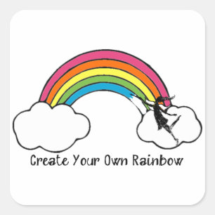 Sticker Carré Fée d'art : Créez votre propre arc-en-ciel