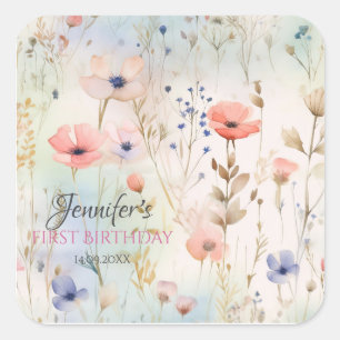 Sticker Carré Fée Floral Ticker Parfait Nature Girls