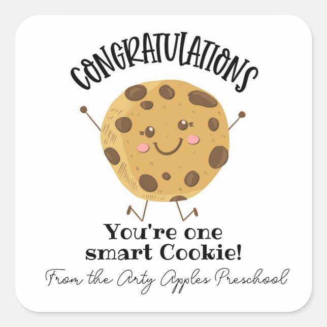 Sticker Carré félicitations vous êtes un témoin intelligent (Devant)