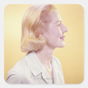 Sticker Carré Femme blonde