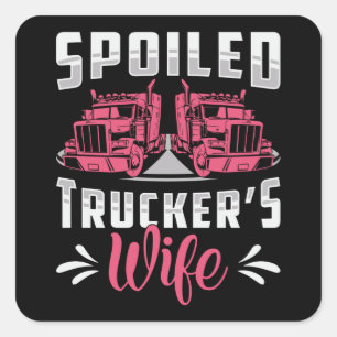 Sticker Carré Femme de camionneurs Conducteur de camionnette fem