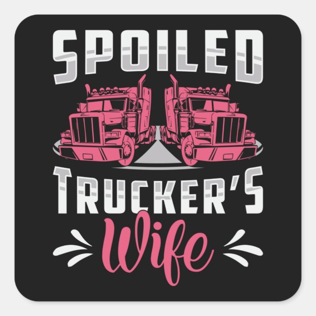 Sticker Carré Femme de camionneurs Conducteur de camionnette fem (Devant)