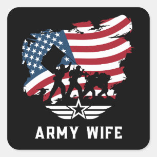 Sticker Carré Femme de l'armée