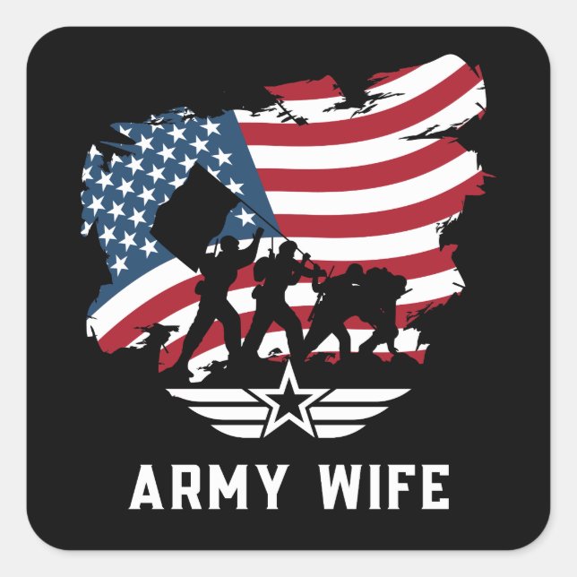 Sticker Carré Femme de l'armée (Devant)