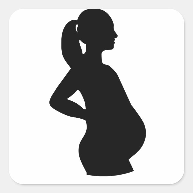 Sticker Carré Femme enceinte (Devant)