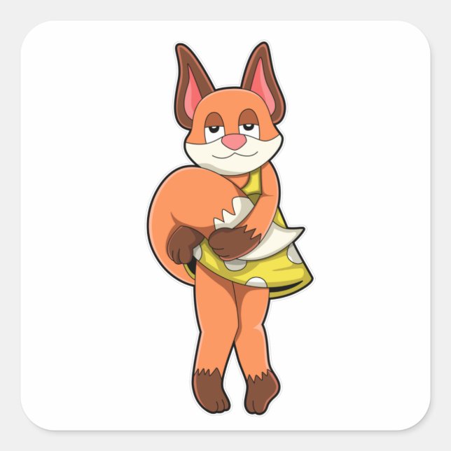 Sticker Carré Femme Fox avec jupe (Devant)