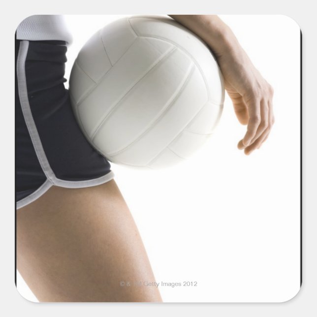 Sticker Carré femme jouant au volley (Devant)