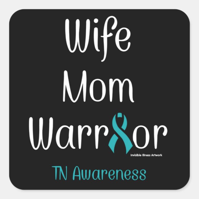 Sticker Carré Femme Maman Warrior...TN (Devant)