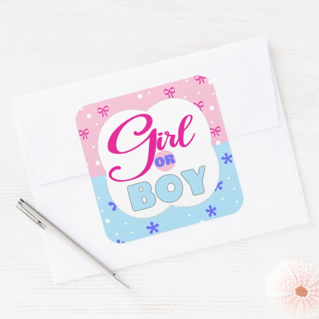 Sticker Carré Femme ou garçon (Enveloppe)