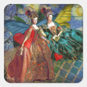Sticker Carré Femme Papillon Capricieuse Gémeaux Gothique Classi