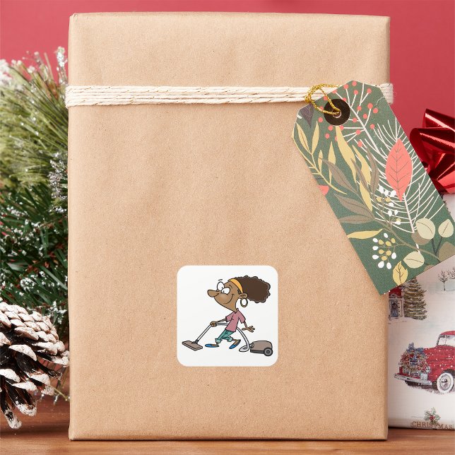 Sticker Carré Femme qui accumule (Créateur téléchargé)