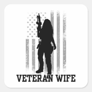 Sticker Carré Femme vétéran