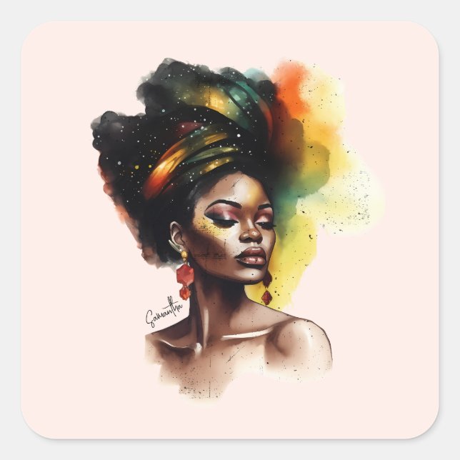 Sticker Carré Femmes afro-américaines autonomes (2) (Devant)