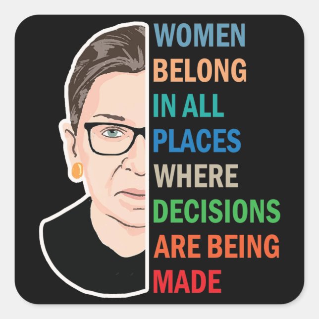 Sticker Carré Femmes Appartenant À Tous Les Endroits Ruth Bader  (Devant)