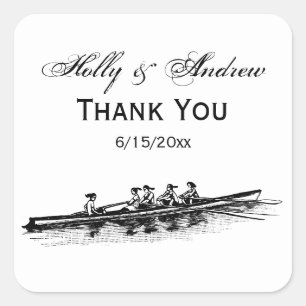 Sticker Carré Femmes Aviron Rameuses Équipe D'équipage Sports Na