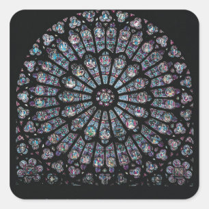 Sticker Carré Fenêtre rose de transept du nord