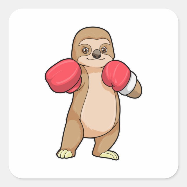 Sticker Carré Fente en boîte avec gants en boîte (Devant)