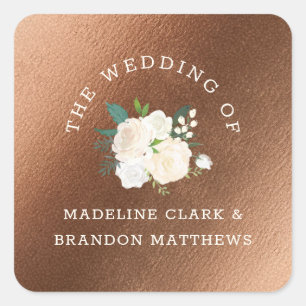 Sticker Carré Ferme Rustique frais Pays Mariage de cuivre