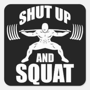 Sticker Carré Fermer Et Squat - Motivation De L'Entraînement