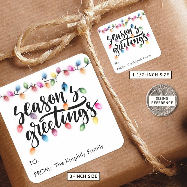 Sticker Carré Festif Noël éclaire les Joyeuses Fêtes à (Créateur téléchargé)