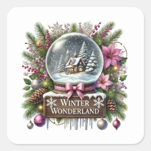 Sticker Carré Festif Noël Wontder pays des merveilles