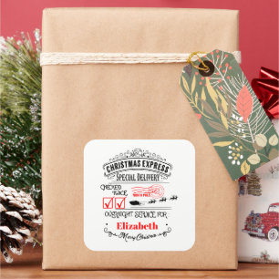Sticker Carré Festive Christmas North pôle maillot ajouter nom