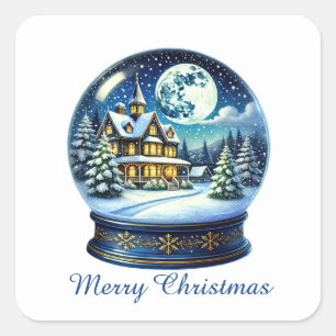 Sticker Carré Festive Noël de vacances personnalisable enneigeme