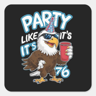 Sticker Carré Fête comme c'est en 1776