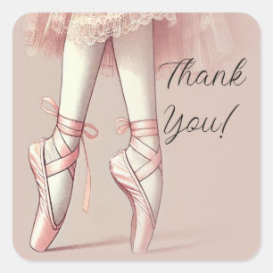 Sticker Carré Fête d'anniversaire aux pieds pointus de ballerine