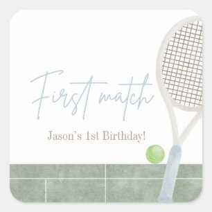 Sticker Carré Fête d'anniversaire classique prépa Tennis Bleu po