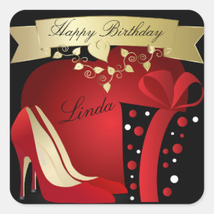 Sticker Carré Fête d'anniversaire des pompes à talons hauts  C