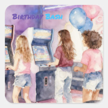 Fête d'anniversaire néon aquarelle pour enfants