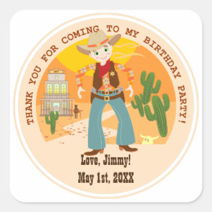Sticker Carré Fête d'anniversaire pour enfant