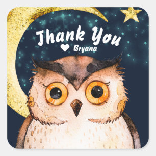 Sticker Carré Fête d'anniversaire pyjama mignonne pour noctambul