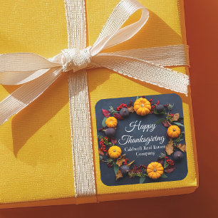 Sticker Carré Fête de couronnes de Bon thanksgiving d'affaires m