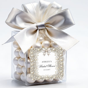 Sticker Carré Fête de Fiançailles Diamants et Perles