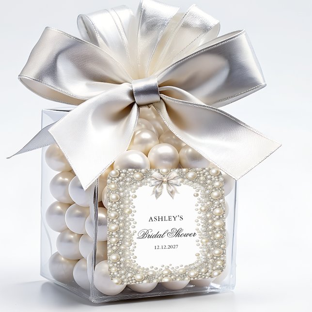 Sticker Carré Fête de fiançailles Diamants et Perles (Créateur téléchargé)