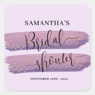 Sticker Carré Fête de Mariage Céleste Mauve Pastel