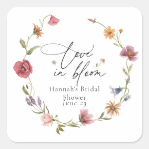 Sticker Carré Fête de mariage champêtre floraison