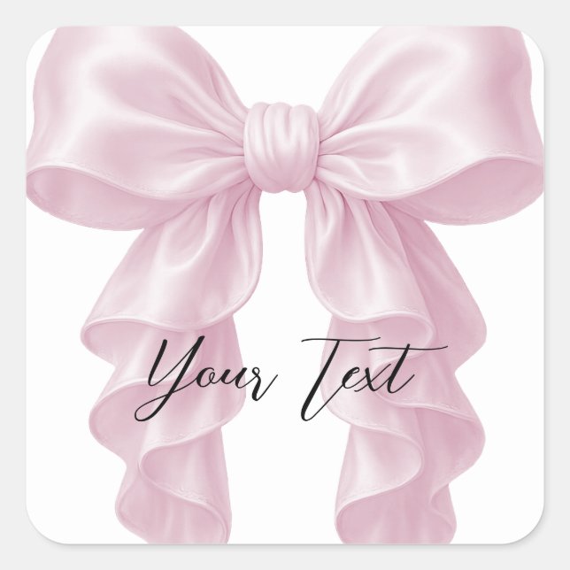 Sticker Carré Fête des mariées classique rose Cascade Ruffle Bow (Devant)