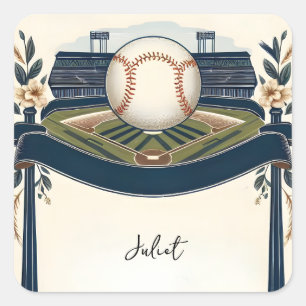 Sticker Carré Fête des mariées de baseball de l'équipe championn