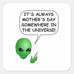 Sticker Carré Fête des mères Aliens