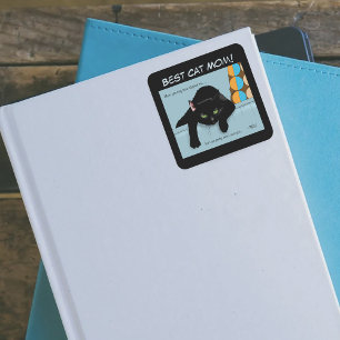 Sticker Carré Fête des mères de chats noirs