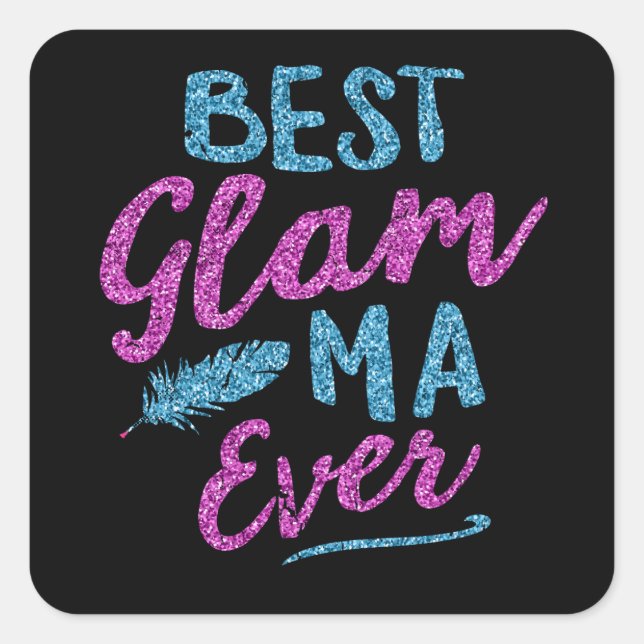 Sticker Carré Fête des mères de Glam-Ma Grand-mère (Devant)