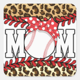 Sticker Carré Fête des Mères Messy Hair Baseball