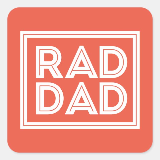 Sticker Carré Fête des pères - Rad Papa (Devant)