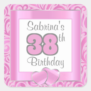 Sticker Carré Fête du 00e anniversaire   Texte do-it-yourself   
